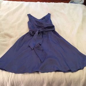 Cross front semi formal dress dark periwinkle